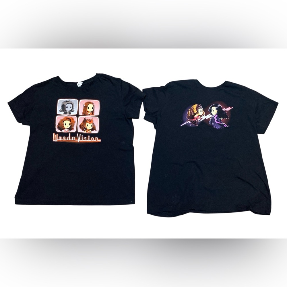 WandaVision Ladies Graphic T-Shirts Black -Set of 2